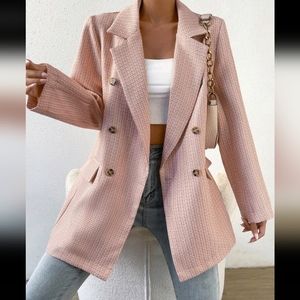 Double breasted light pink/nude blazer